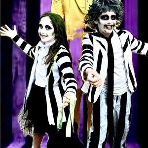 Spirit Beetlejuice Kids Costume - Black, White, Green, Purple